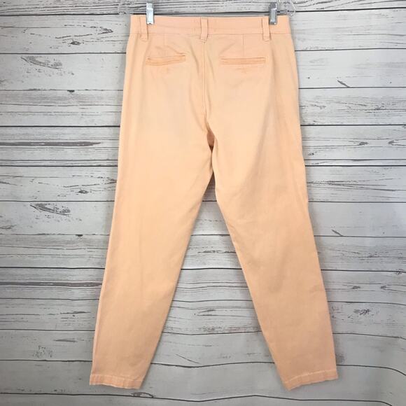 Anthropologie Relaxed Chino Pants In Peach Sz 27 Relaxed - Picture 6 of 10
